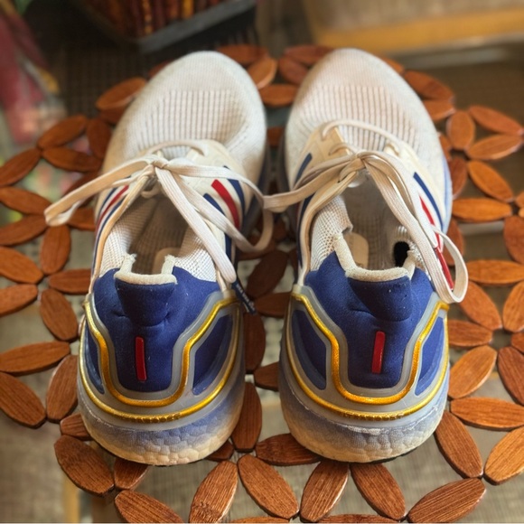 Adidas Men's Ultra BOOST 20 'White Royal Blue Red' Running Sneakers - Picture 6 of 15